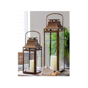 Fabricant de lanterne à bougie en métal et verre design antique Lanterne à bougie décorative en métal et verre au design unique faite à la main - Product Image 1