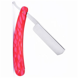 Maquinilla de afeitar profesional de una sola hoja para peluquero, navaja desechable de seguridad Rosa bebé con mango de madera, avance de acero inoxidable, 2K25 - Product Image 2