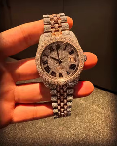 Mechanical Style Dial Sapphire Crystal <b>Stainless</b> <b>Steel</b> Fashion 5mm Case Moissanite Diamond Quartz Watch - Product Image 4