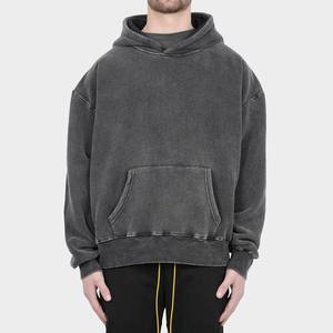 เสื้อฮู้ดผู้ชายผ้าฝ้ายฟอกสีวินเทจปักโลโก้ตามสั่งแนวสตรีท - Product Image 2