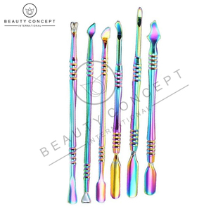 Empujador de cutículas de uñas personalizado de alta calidad buen proveedor Color del arco iris último producto empujador de cutículas suministros de uñas sostenibles - Product Image 2