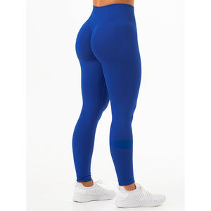 กางเกงเลกกิ้งเล่นโยคะสำหรับผู้หญิงเอวสูงควบคุมหน้าท้องกางเกงกีฬายางยืดยกก้นสีเงินไม่มีเส้น - Product Image 3