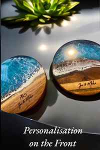 Ensemble de sous-verres en bois et en résine Artisan pour la décoration intérieure et les sous-verres en pierre - Product Image 2