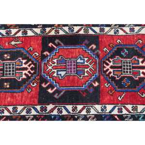 1.5x3.1 ft Small Turkish <b>Wool</b> Rug <b>Red</b> Patchwork Traditional Eco-Friendly Rug with Latex Backing - Product Image 4