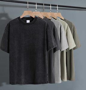 Talla EE. UU. 280 GSM 100% Algodón Oversize Tallas grandes Impresión personalizada Venta al por mayor Camiseta en blanco para hombres Boxy Style Street Wear Dyed Acid - Product Image 5