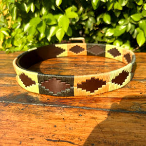 Ceinture Polo Unisexe Moutarde/Vert Foncé Boucle 100% Laiton Massif Qualité Premium Cuir de Buffle Durable Longueur Personnalisée 35MM - Product Image 3