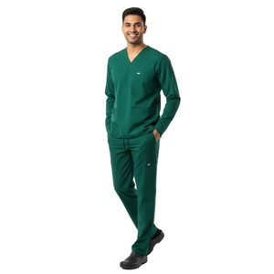 Mens UltraComfort Scrub Set Customization Durable Stretch V Neck Top and Pants Medical Clinic Hospital Uniform Bulk Wholesale - Product Image 6