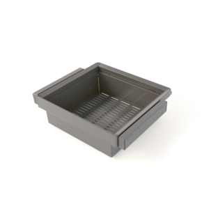 Cassetti portaoggetti in metallo al quarzo Emuca con guide a chiusura morbida e Kit telaio regolabile modulo di estensione completo per armadi - Product Image 1