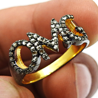 Joyería Vintage hecha a mano de Plata de Ley 925, anillo antiguo para mujer, anillos chapados en oro de 18K con diamantes para mujer a precios mayoristas