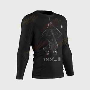 Rashguards à manches longues de compression MMA BJJ imprimés numériquement, polyester/spandex 220 g/m², ultra-absorbant, performance d'entraînement - Product Image 2