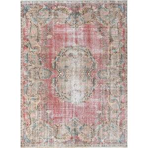 Alfombras Vintage de Lana 9x12 en Rojo Naranja, Anudadas a Mano con Patrón de Medallón, para Uso Doméstico, para Sala de Estar o Pasillo, Modelo Pae-2658 - Product Image 1