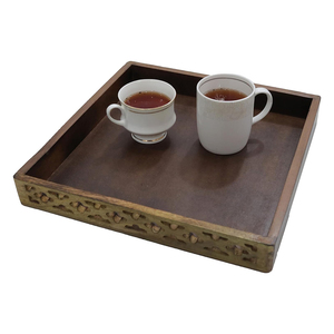 ถาดไม้มะม่วงลายอาร์ตเดคโคทำด้วยมือพร้อมขอบหยัก-ถาดโต๊ะเครื่องแป้งทรงสี่เหลี่ยมขนาด12นิ้วทำในอินเดีย - Product Image 6