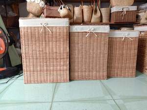Cesta de bandeja de jacinto de agua tejida a mano al mejor precio con bandeja de servicio y almacenamiento de diseño versátil tamaño personalizado Blue Lotus Farm - Product Image 2