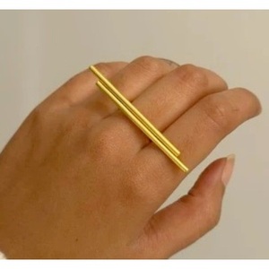 Fashionable Vintage Brass <b>Ring</b> 18K Gold Plated Unisex Geometric Statement Wings Style Gift - Product Image 4