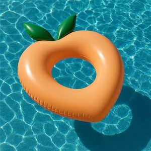 Durable 40 Inch Peach Inflatable Pool Tube Float Fruit Swim Ring Heavy Duty PVC Water Lounger Supports <b>Up</b> to 250 lbs Adults <b>Teen</b> - Product Image 5