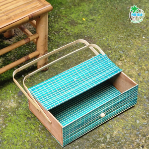 Vente chaude Écologique Durable BAMBOU CADEAU PANIER FRUIT BASKET avec Couvercle et Poignées Cadeaux Décor À La Maison Viet Nam Artisanat - Product Image 4