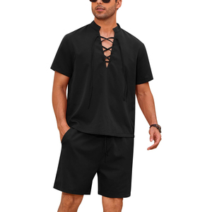 Ensemble de t-shirt à manches courtes imprimé 3D décontracté pour homme de qualité supérieure et short en polyester respirant à séchage rapide - Product Image 1