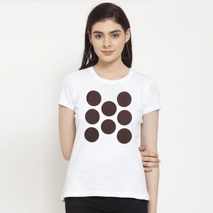 Wholesale Price Women's Casual O-Neck Short Sleeve T-<b>Shirts</b> Pockets Regular Fit 100% Cotton Canvas <b>Orange</b> Black Design - Product Image 1