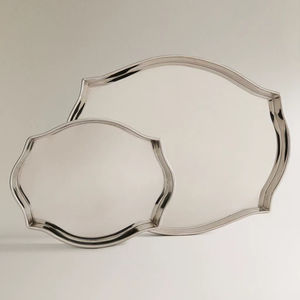 Premium serving tray for dining <b>Catering</b> tray <b>stainless</b> <b>steel</b> Reusable metal serving tray - Product Image 1