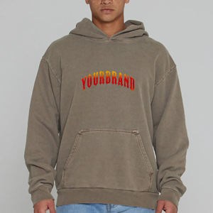 เสื้อฮู้ด & เสื้อสเวตเชิ้ตฮิปฮอปผ้าฝ้าย100% ผ้าเกล็ดปลาขนาดใหญ่เปิดไหล่เฮฟวี่เวทระบายอากาศได้ดีสำหรับฤดูหนาว - Product Image 1