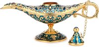 Lampe de Genie d'Aladdin Nautique Vintage en Laiton, Décoration de Table pour la Maison/Mariage, Pièce de Collection Rare, Accessoire de Costume Classique Arabe, Moulage
