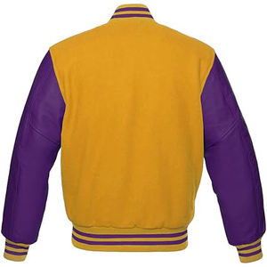 Wholesale Embroidery Leather Sleeve Baseball Varsity New Varsity Jacket Men Baseball Jacket Print Pattern Jacket for Men - Product Image 4