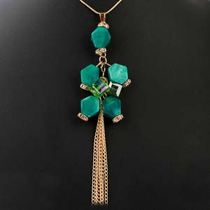 Collar Largo de Cuentas para Mujer - Verde Mar - Product Image 3
