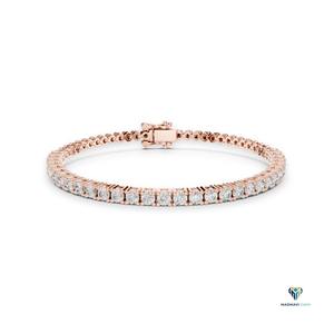 1.95 CT Rose <b>Gold</b> Round Lab Grown Diamond Tennis Bracelet in 18K <b>Solid</b> <b>Gold</b>, 6.5 Inch Classic Round Diamond Bracelet for Women - Product Image 1