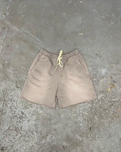 Conjunto de pantalones cortos desteñidos al sol de algodón 100% de alta calidad, Camiseta de cuello redondo, ropa deportiva de dos piezas, conjuntos de pantalones cortos con estampado de logotipo personalizado para hombre - Product Image 5