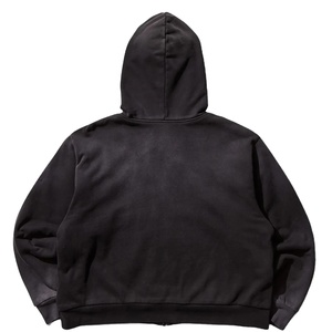 Sweat-shirts à capuche personnalisés en coton biologique 100% délavé à l'acide, streetwear lourd, surdimensionné, épaules tombantes avec poches pour hommes - Product Image 2