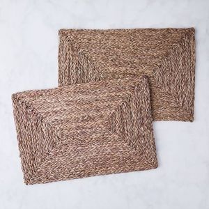 Napperons en jacinthe d'eau artisanale de style traditionnel classique pour ensemble de table à manger naturel - Product Image 4