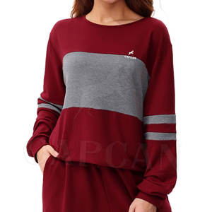 Traje de chándal de invierno de patrón sólido informal para mujer, tamaño personalizable, ligero, conjunto de jogging de 2 piezas, diseño elegante - Product Image 4
