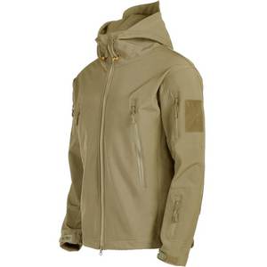 Veste unie en velours de laine pour hommes coupe-vent à capuche manteau d'hiver en plein air hauts veste de neige - Product Image 1