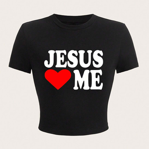 95% coton 5% Spandex sérigraphie personnalisée haut court t-shirts femmes basique court t-shirts culture t-shirts pour les filles - Product Image 6