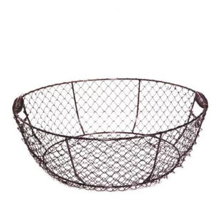 Vintage Style Oval Metal Wire <b>Egg</b> Basket With Handles <b>Storage</b> Gathering Basket Iron Art Decor Home Kitchen Ware Accessories Sale - Product Image 1