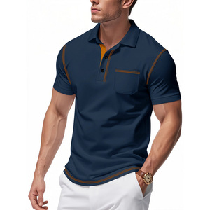 POLO de sport ample et décontracté de luxe simple et respirant pour hommes T-shirts à manches courtes en coton polyester - Product Image 4