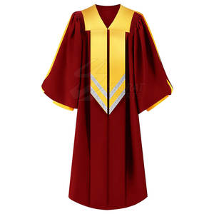 Robes d'église de style traditionnel avec broderie croisée sur le devant Robes d'église confortables pour un port prolongé pendant les services - Product Image 1
