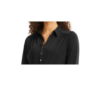 Maglietta Casual da Donna Charter Club in Maglia Corta Traspirante in Poliestere con Logo Stampato Nera Taglia Media - Product Image 2