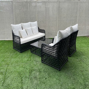 Juego de muebles de patio exterior de aluminio de 4 piezas, juego de sofás acolchados para uso en almacenes de hoteles y parques - Product Image 2