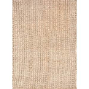 Alfombra de Lana Anudada a Mano Color Marfil con Diseño Geométrico Clásico para Entrada o Pasillo - Lca-874 9x12 Modelo Rectangular Tipo Rompecabezas - Product Image 1