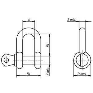 K1059 Galvanized Steel Straight Shackle for Mining Rigging - Product Image 2