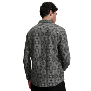 New Design Vintage Summer <b>Shirt</b> For Men Plus Size Cotton <b>Plaid</b> Breathable Knitted Turkey Man Flower <b>Shirt</b> For Autumn Season - Product Image 4