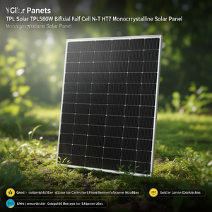 Panel Solar Monocristalino Bifacial de Media Celda Tipo N HJT TPL580W de TPL Solar - Product Image 3