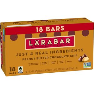 Barras de Chocolate con Mantequilla de Maní Larabar, con Frutas y Nueces, Sin Gluten y Veganas, 28.8 oz, 18 Unidades - Product Image 1