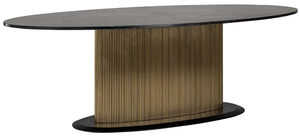 Moderno tavolo da pranzo rotondo e ovale mobili in legno per sala da pranzo e <span class=keywords><strong>cucina</strong></span> in metallo arredo casa - Product Image 2