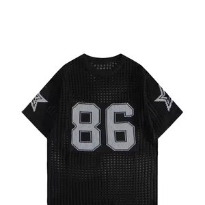 Maillots de football de style nouveau maillot de football en maille américaine à manches courtes respirant sur mesure vêtements unisexes - Product Image 4