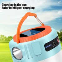 Lampe USB multifonctionnelle pour le camping Lampe de lanterne d'extérieur LED Lampe d'urgence solaire rechargeable avec batterie externe