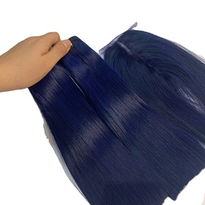 ผมเวียดนามแบบขายส่ง แบบดับเบิ้ลดรอน สีฟ้า ผมตรงธรรมชาติ สำหรับทำวิกผมสำหรับผู้หญิงผิวสี - Product Image 1