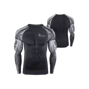 Rashguard pour homme de haute qualité - Couleurs/logo/tailles personnalisables, Spandex/Polyester, respirant, séchage rapide, service OEM, nouvelle arrivée - Product Image 1
