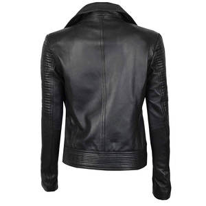 Chaqueta de cuero para Otoño e Invierno para mujer, nueva chaqueta de cuero PU negra transpirable, suministro al por mayor, chaquetas para mujer - Product Image 4
